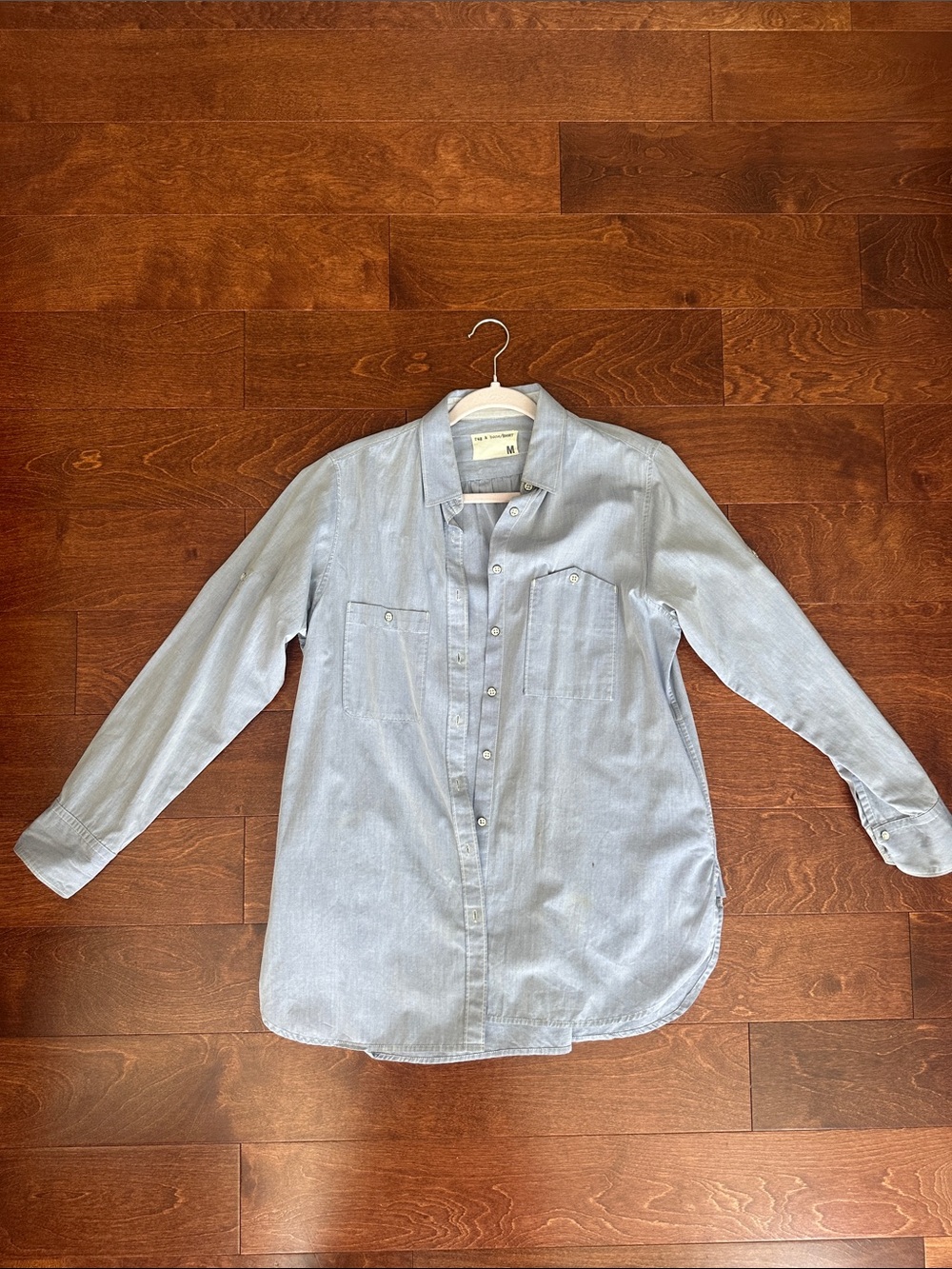 Rag & Bone Women’s Light Blue Long-Sleeve Button-Up Shirt